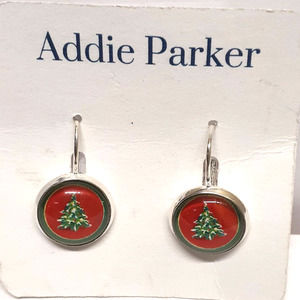 Addie Parker Handmade Leverback Clasp Christmas Tree Earrings